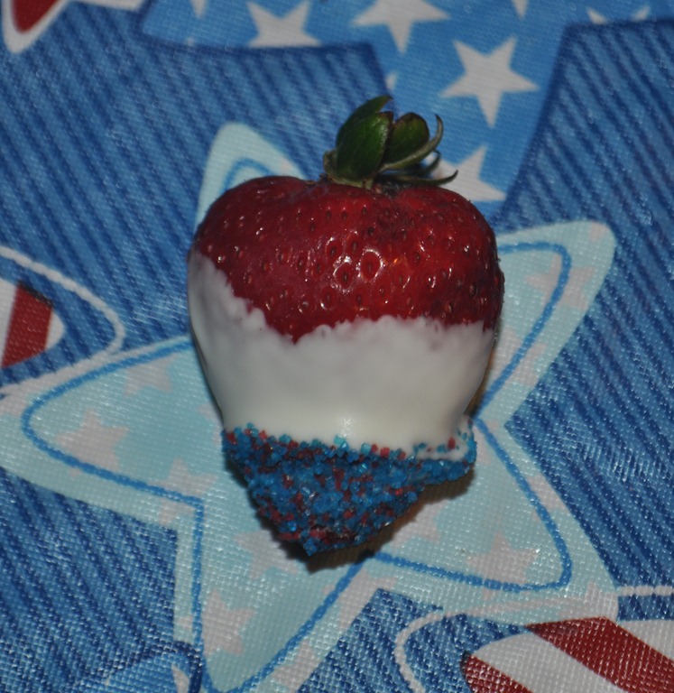 Red White and Blue Strawberries an Idea for Your Family Party