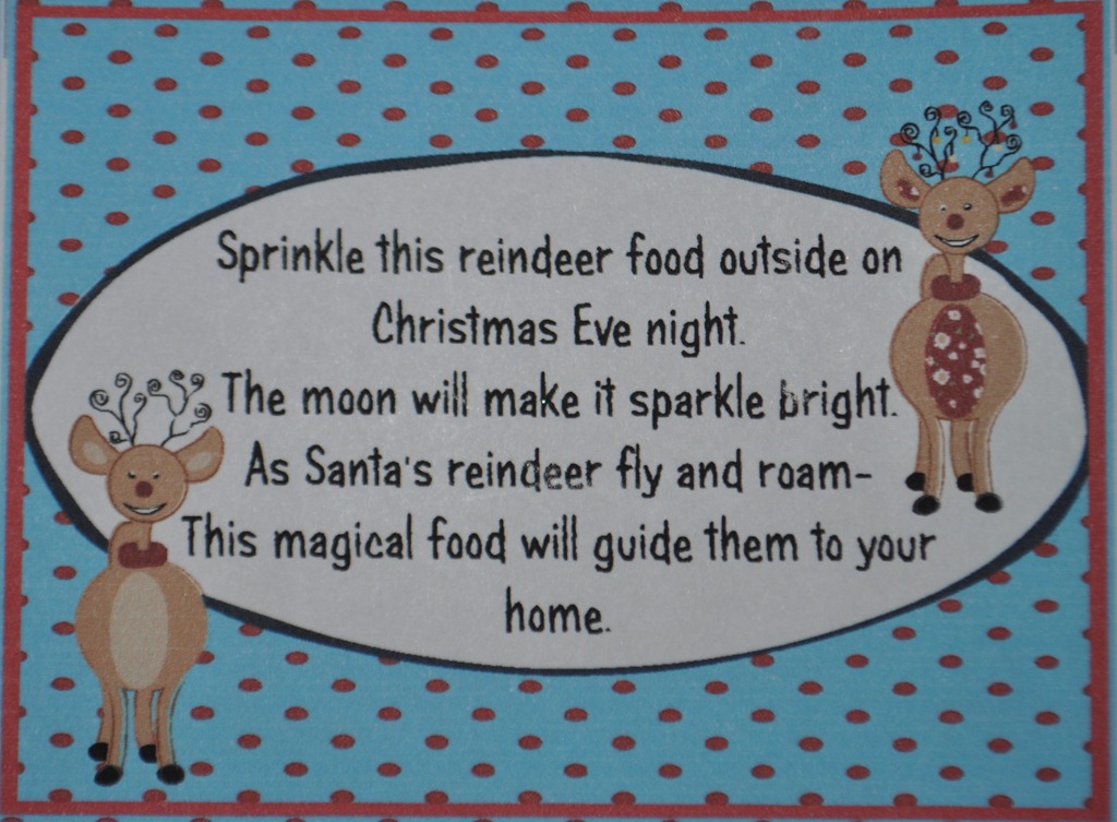 Reindeer Food Bags - Magic Reindeer Dust - Free Poem Printable Tags